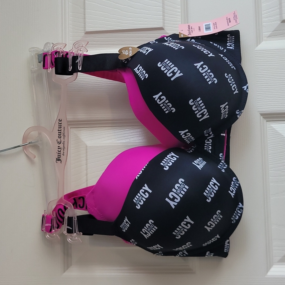 2 Juicy Couture Ladies Push Up  Bras sz 40C